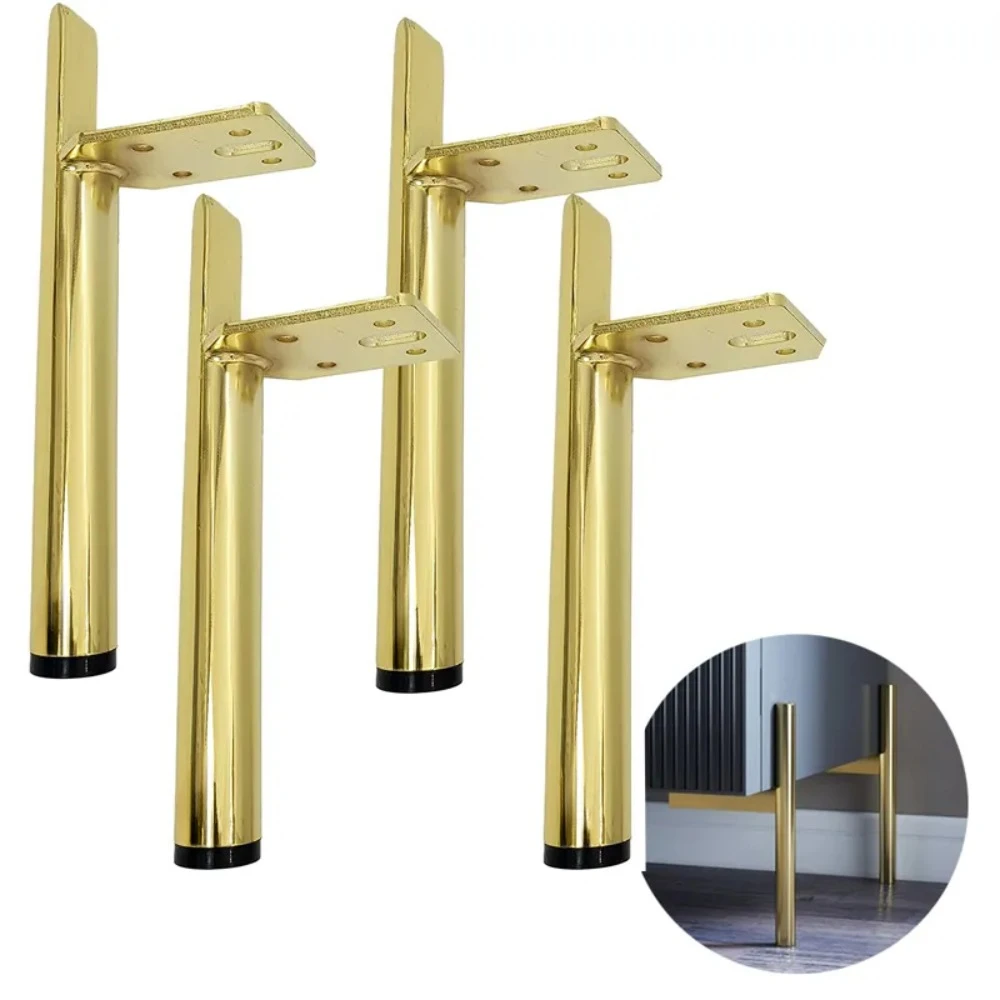 

4 PCS Heavy Duty Metal Furniture Legs Table Bench Couch Dresser Desk TV Cabinet Cupboard DIY Support Feet Table Legs Gold