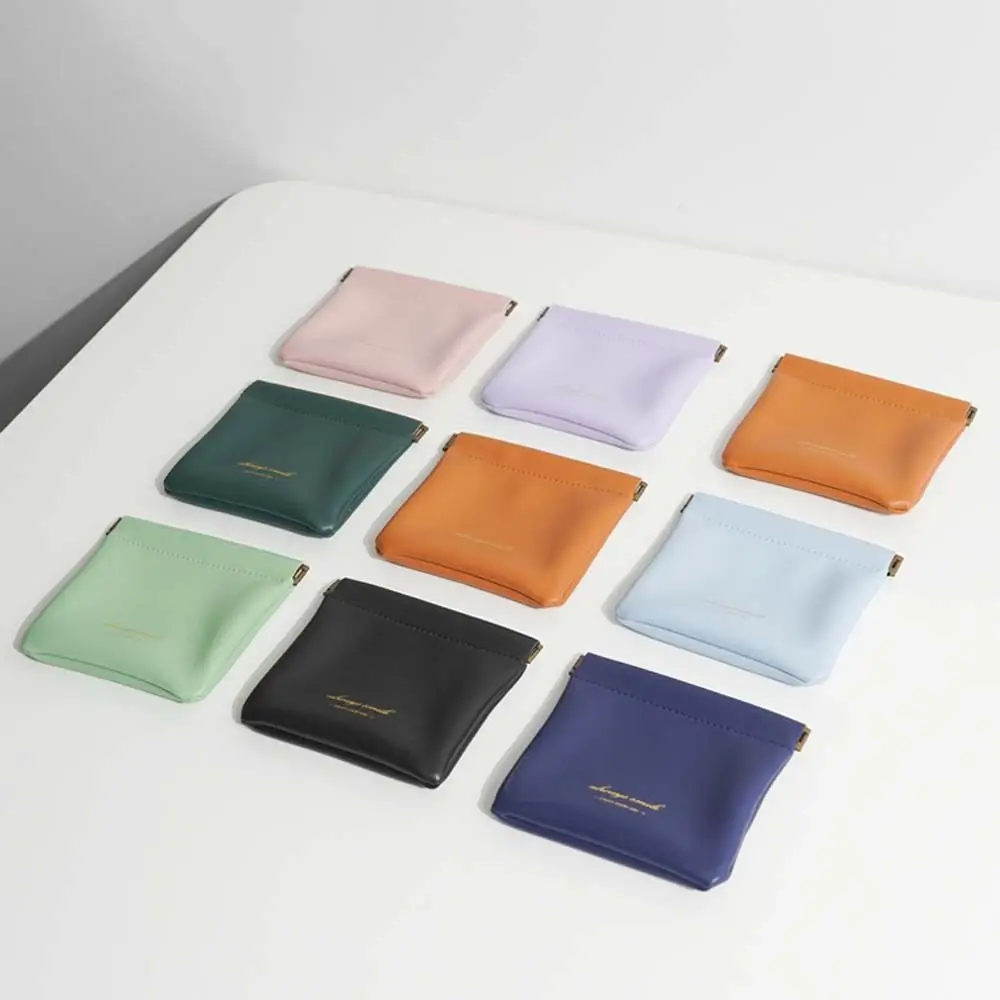 PU Leather Lipstick Storage Bag Ins style Earphone Protective Sleeve Cosmetic Bag Mini Earphone Bag Small Coin purse