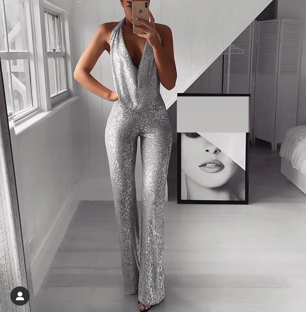 

iny Sequins Par Faion Suit Sexy Slimming Women's Faion Dr Pants Sparkling Glittery Par Wear Summer 202