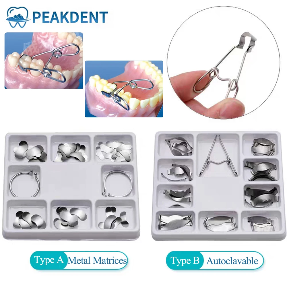 

100 pcs Dental Sectional Matrix Contoured System Metal Dentistry Resin Clamping Seperating Ring Autoclavable dental