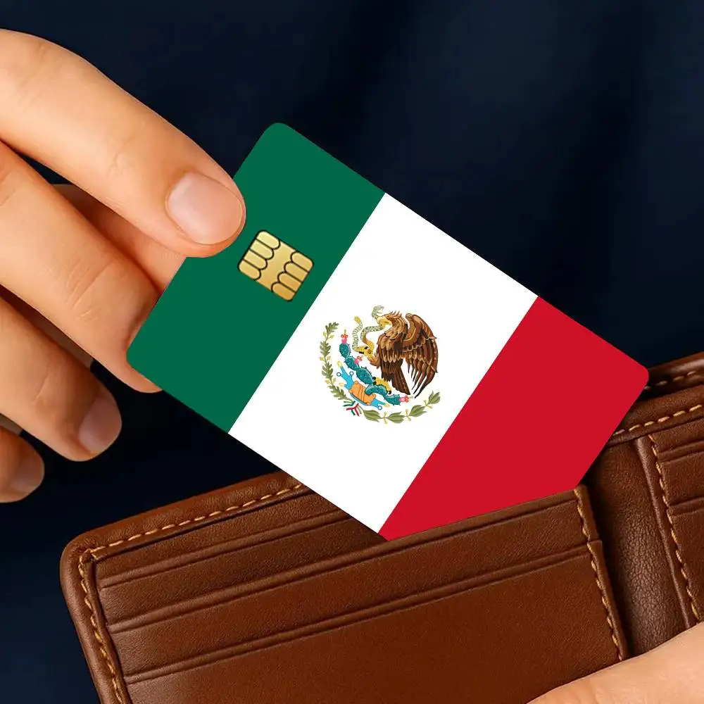 Flag Mexico Credit Card Stickers Skin For Bank Bus Metro 4PCS Cover Film Gift