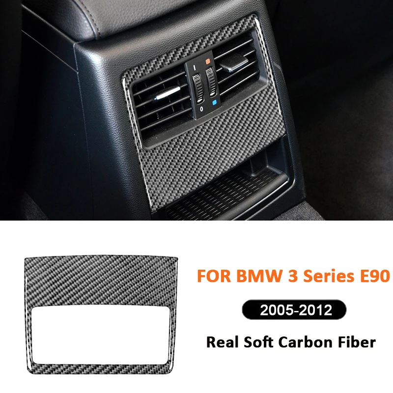 

For BMW 3 Series E90 2005-2012 Carbon Fiber Car Rear Air Outlet Vent Panel Trim Frame Decorative Sticker Interior Parts