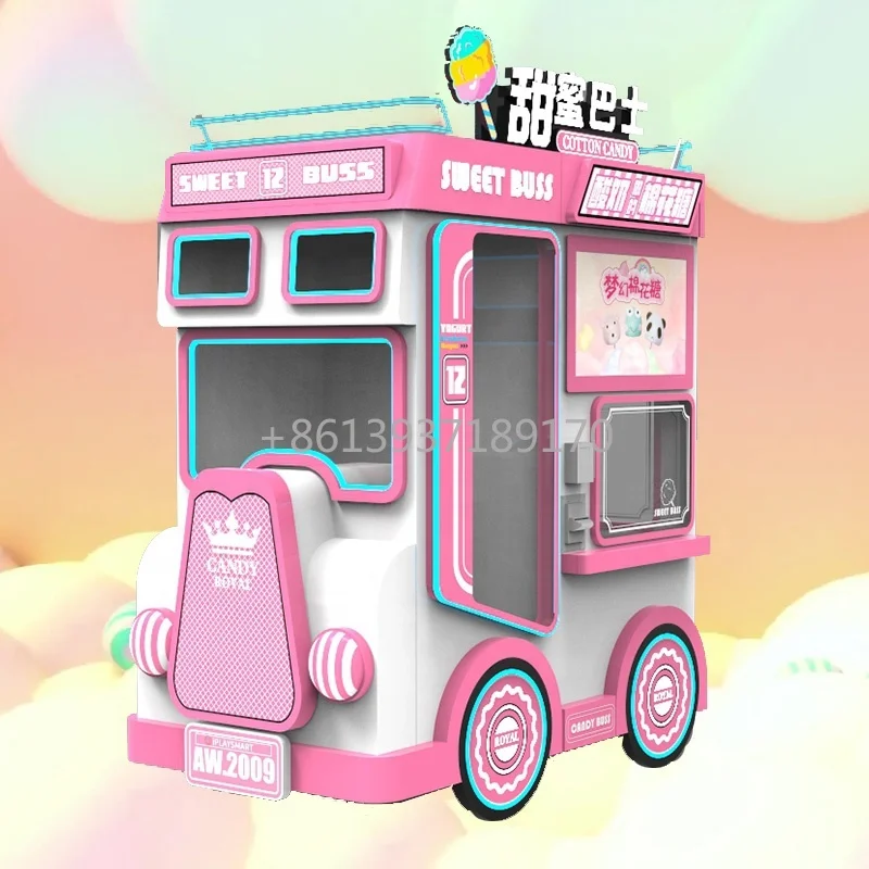 New Automatic Cotton Candy Vending Machine for Sale Smart Frozen Yogurt Vending Machine Mobile Cart