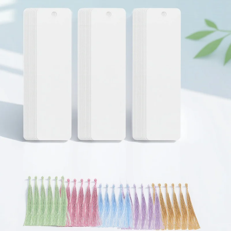

30Sets Clear Acrylic Bookmarks Blank Rectangular Tassels Lightweight DIY Reading Page Markers Gift Bookmarks