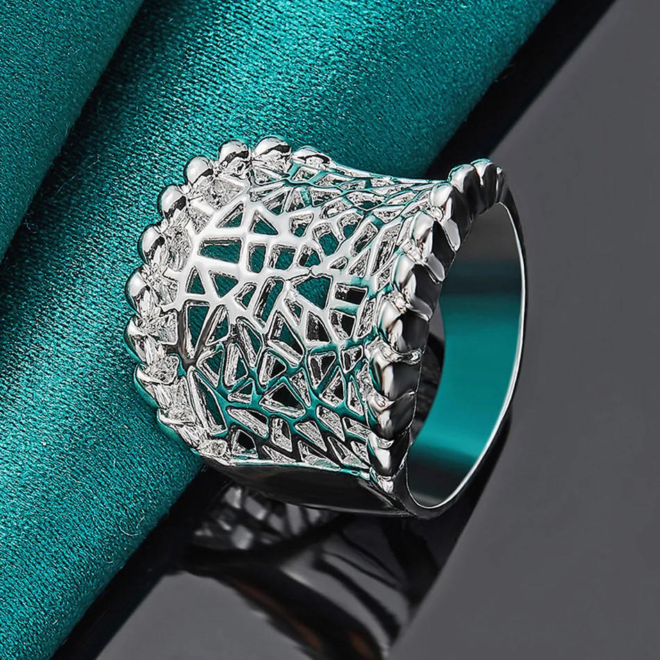 URMYLADY 925er Sterlingsilber, konkav, hohl, 7–10 # Ring für Frauen, Hochzeit, Party, modischer Charm-Schmuck – Detail 2