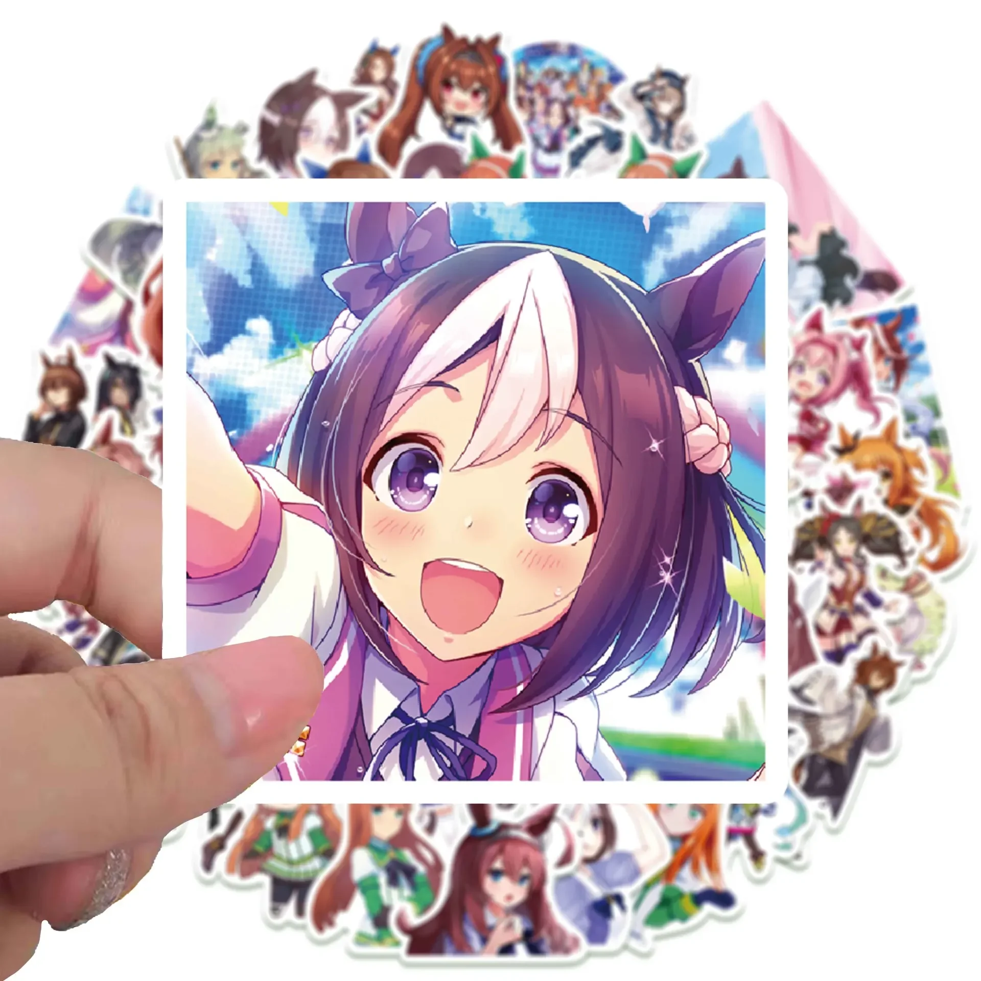 50 قطعة Uma Musume جميلة ديربي لعبة الكتابة على الجدران ملصقات أنيمي فتاة الكرتون ملصق مائي للجيتار الهاتف كأس الغيتار سكيت اللعب