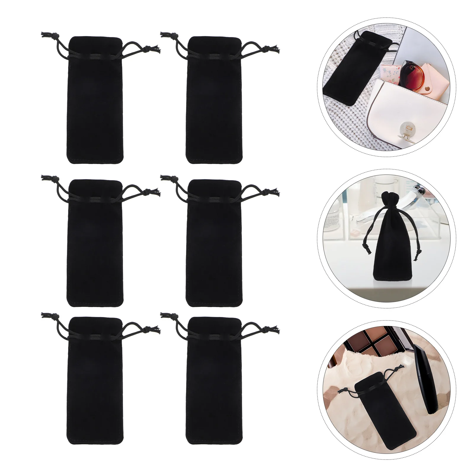 6Pcs Lippenstift Lagerung Beutel Hohe Qualität Staubdicht Lip Gloss Tasche Reise Make-Up Organizer Kleine Frauen Lagerung Halter