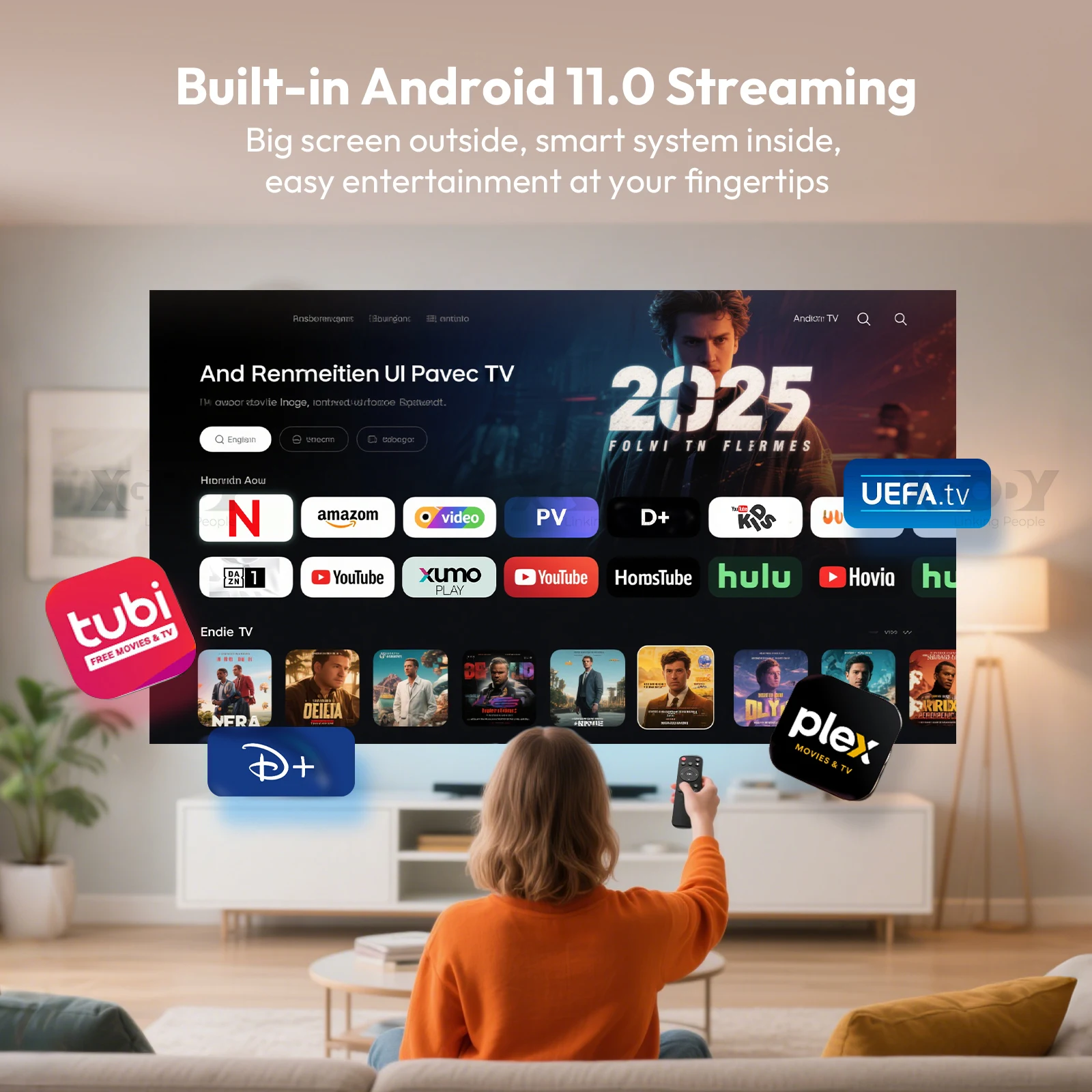 جهاز عرض XGODY محمول Gimbal 3S 12000LM 4K 2.4G/5G WiFi بلوتوث 5.4 أندرويد 11 جهاز عرض محمول للمسرح المنزلي الصغير #3