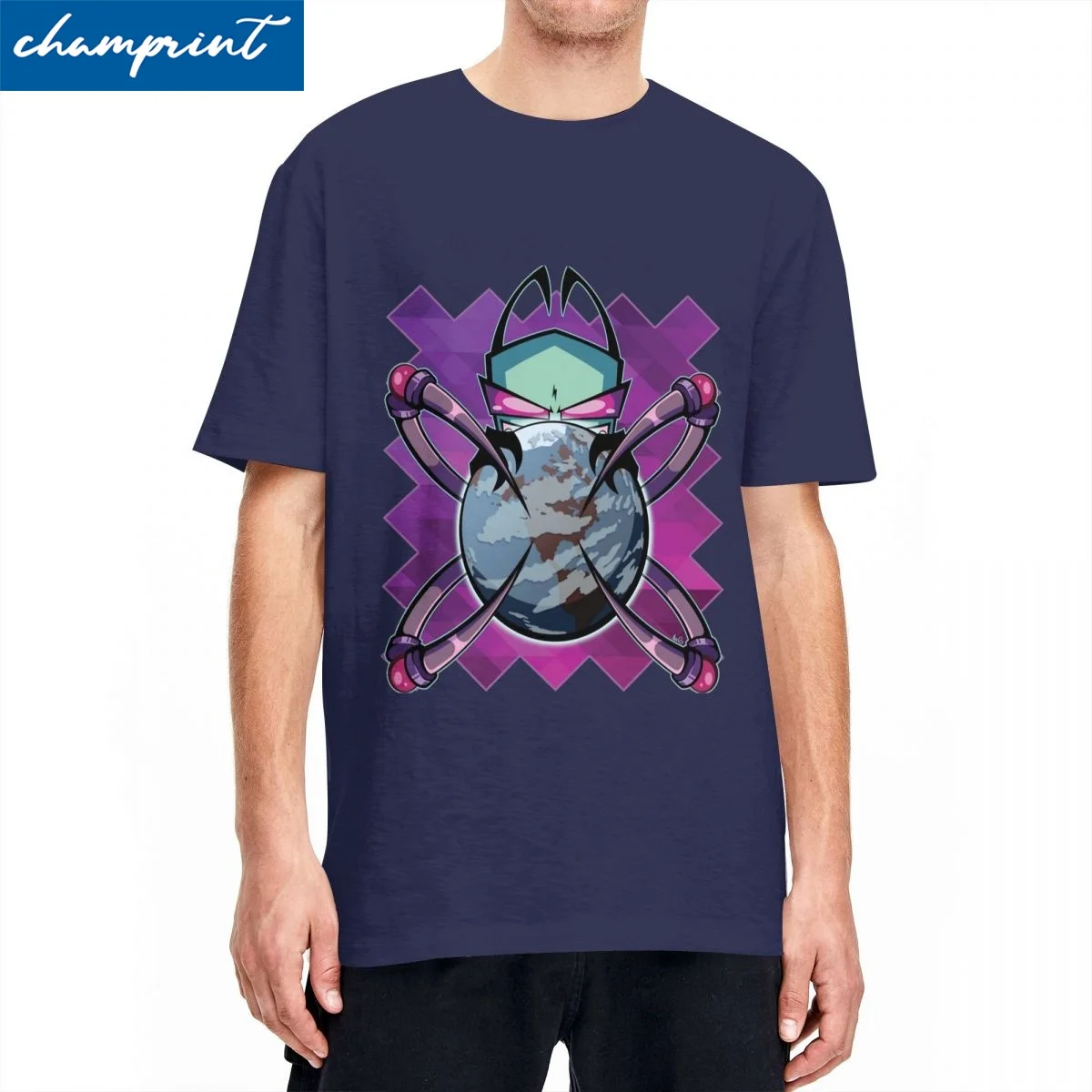 Harajuku Invader Zim World Is Mine T Shirt Men 100%Cotton Short Sleeve Round Neck TopsTops