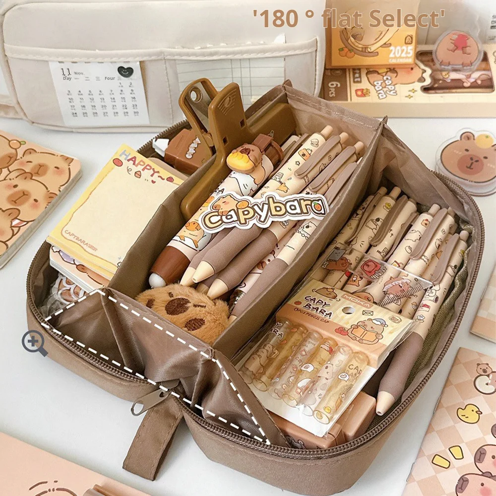 5-laags transparant etui met grote capaciteit Leuke elegante modieuze schoolbenodigdheden voor middelbare schooljongens Meisjes draagbaar