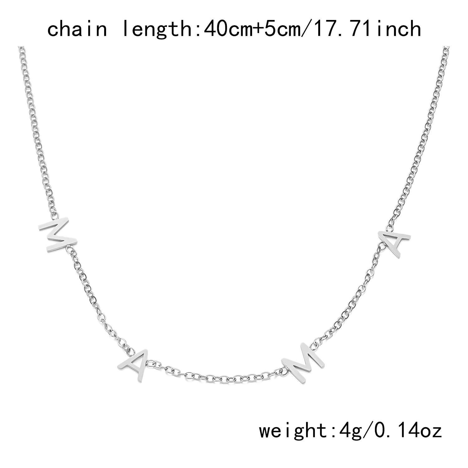 Halskette mit Mama-Buchstaben-Anhänger aus Edelstahl, schlicht, modisch, goldfarben, Schlüsselbein-Halsband für Frauen, perfektes Geschenk zum Muttertag – Detail 12
