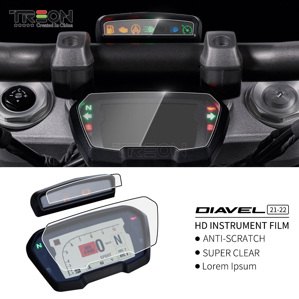 Dla Ducati XDiavel (S) 2016- Diavel 1260 1260s 2019 2020 NANO szkło tablica rozdzielcza motocykla Screen Protector Instrument Film