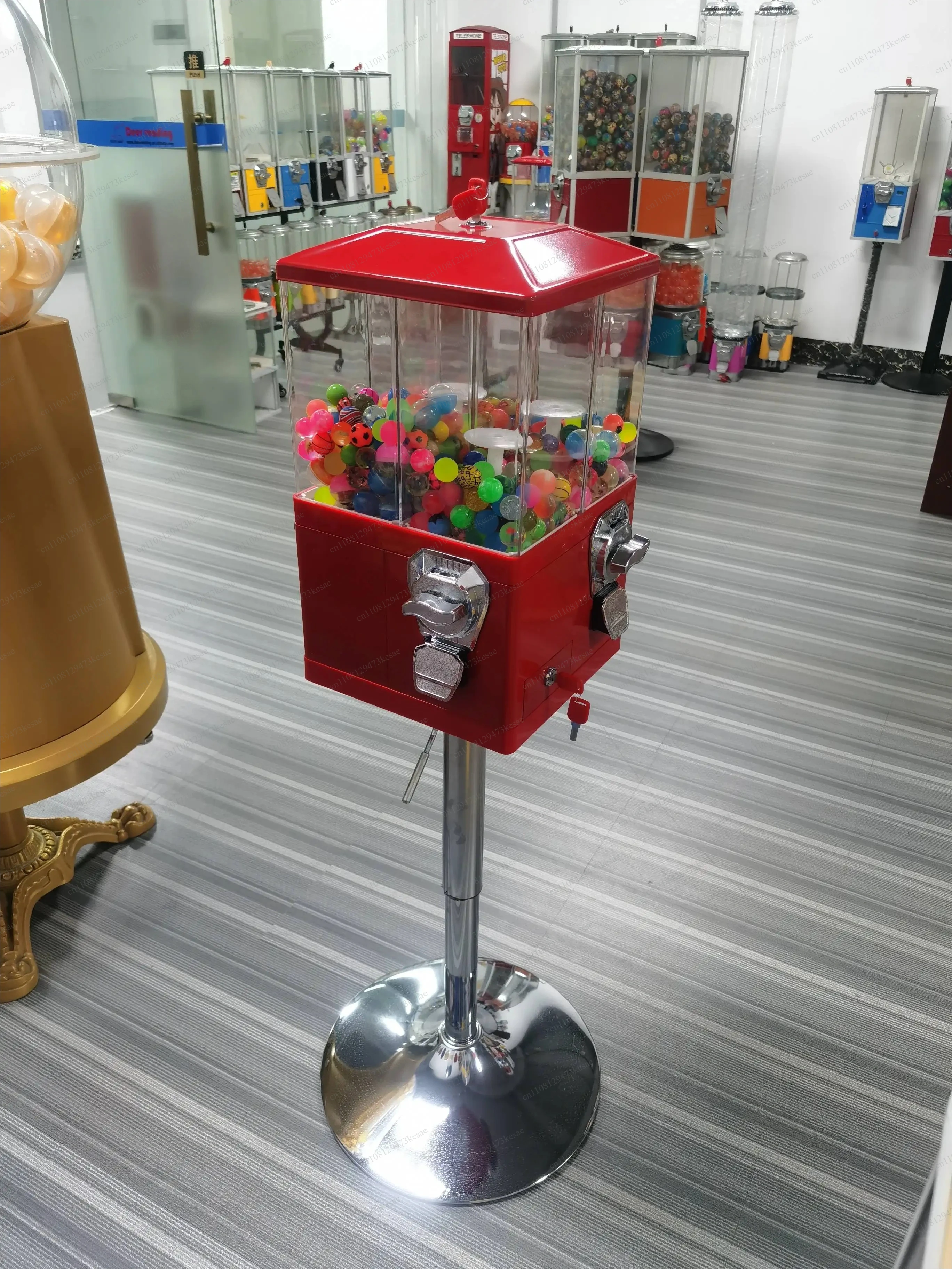for Wholesale Factory Price 4 Head Coin Operated Gumball Vending Machine Mini Commercial Candy Dispenser With Stand for Kids