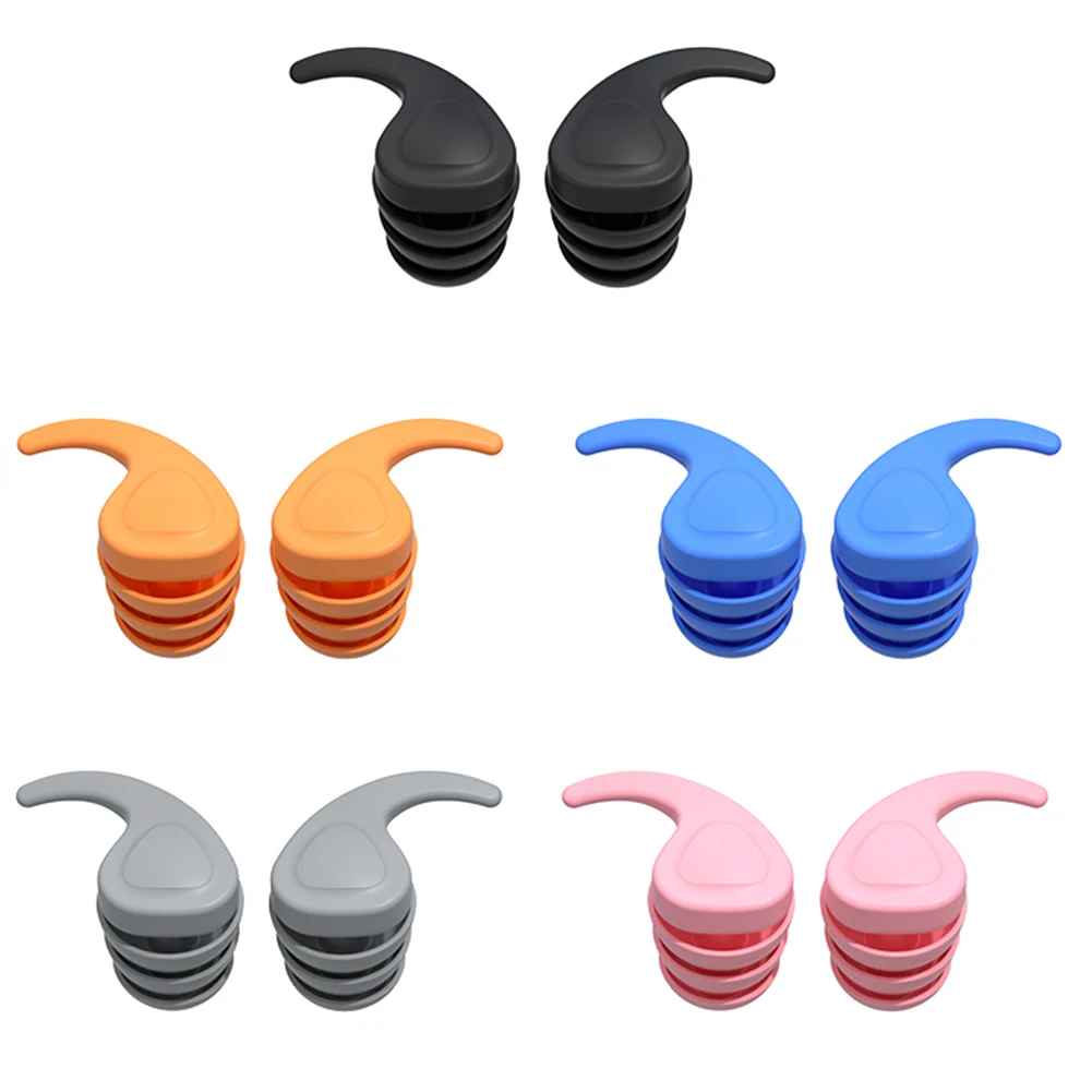 재사용 가능한 실리콘 방수 귀마개, 소음 감소, 수면 수영 여행용 보호대 플러그