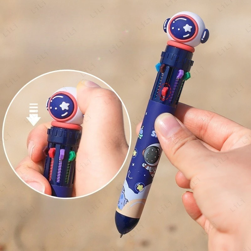 قلم حبر جاف مبتكر وجميل يستخدم لتسجيل اليوميات. أقلام متعددة الألوان للتعلم الفعال والمريح