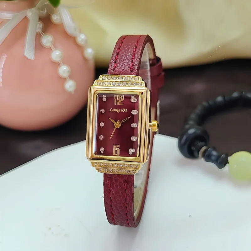 Fashion Rectangle Dial Quartz Watch Brand Women Watches Luxury Leather Strap Wristwatch Ladies Clock Dropshipping Relogio Gifts