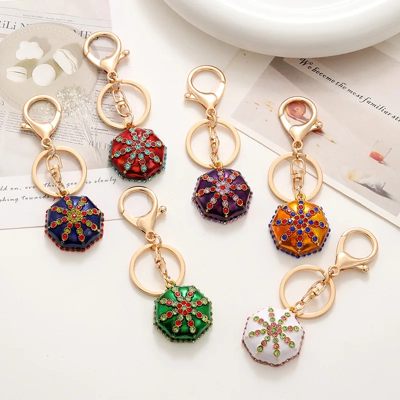 

5шт брелок из сплава Diomand цветок четырехугольная шляпа кулон цепочка милый автомобильный аксессуар