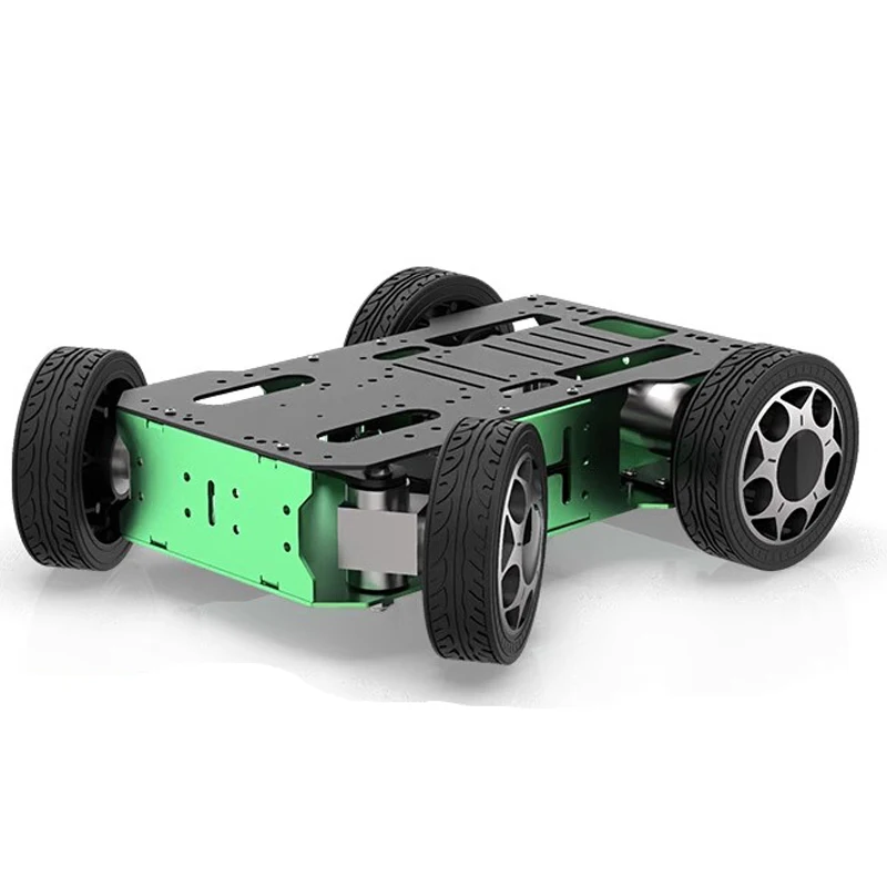 Ackerman-Chasis de coche Robot con codificador, Motor de rueda delantera, Servo de dirección, chasis de Metal grande, tanque RC programable, 10KG de