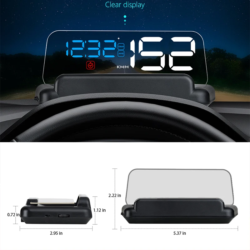 Car OBD2 C500 Head Up Display Mirror Projector With compass Voltage On Board Computer Clock Alarm Cartronics Auto Accessories