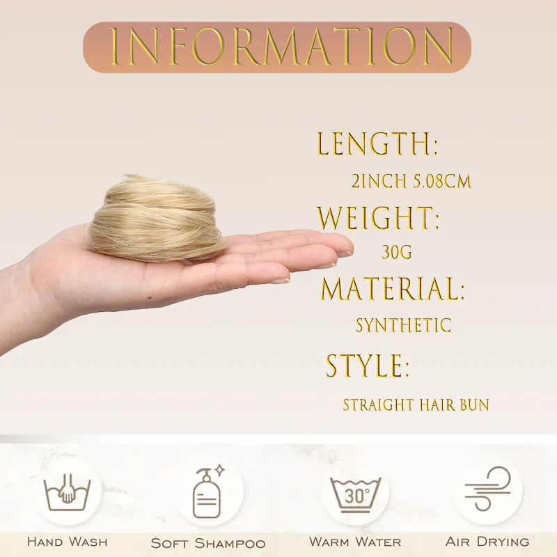 Synthetic Short Straight Hair Bun Chignon Hairpiece Ring Bun Hairstyle Heat-Resistant Easy to Wear Hair Accessories for Women