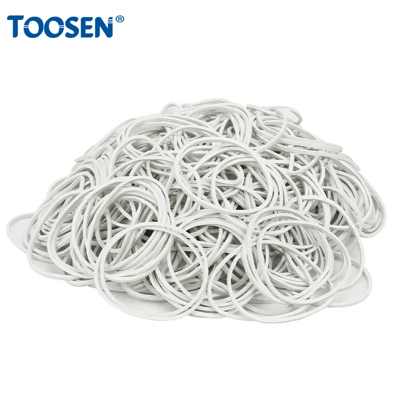 20-200Pcs White Rubber Elastics Bands Stretchable Sturdy Rubber Tie Rubber Rings For Office School Home