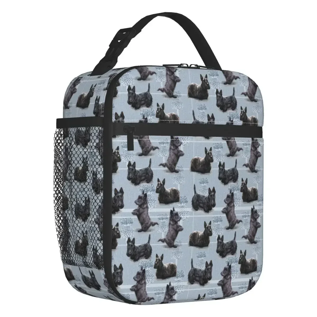 

The Scottish Terrier Portable Lunch Box Leakproof Scottie Dog Tartan Skye Thermal Cooler Food Insulated Lunch Bag Children