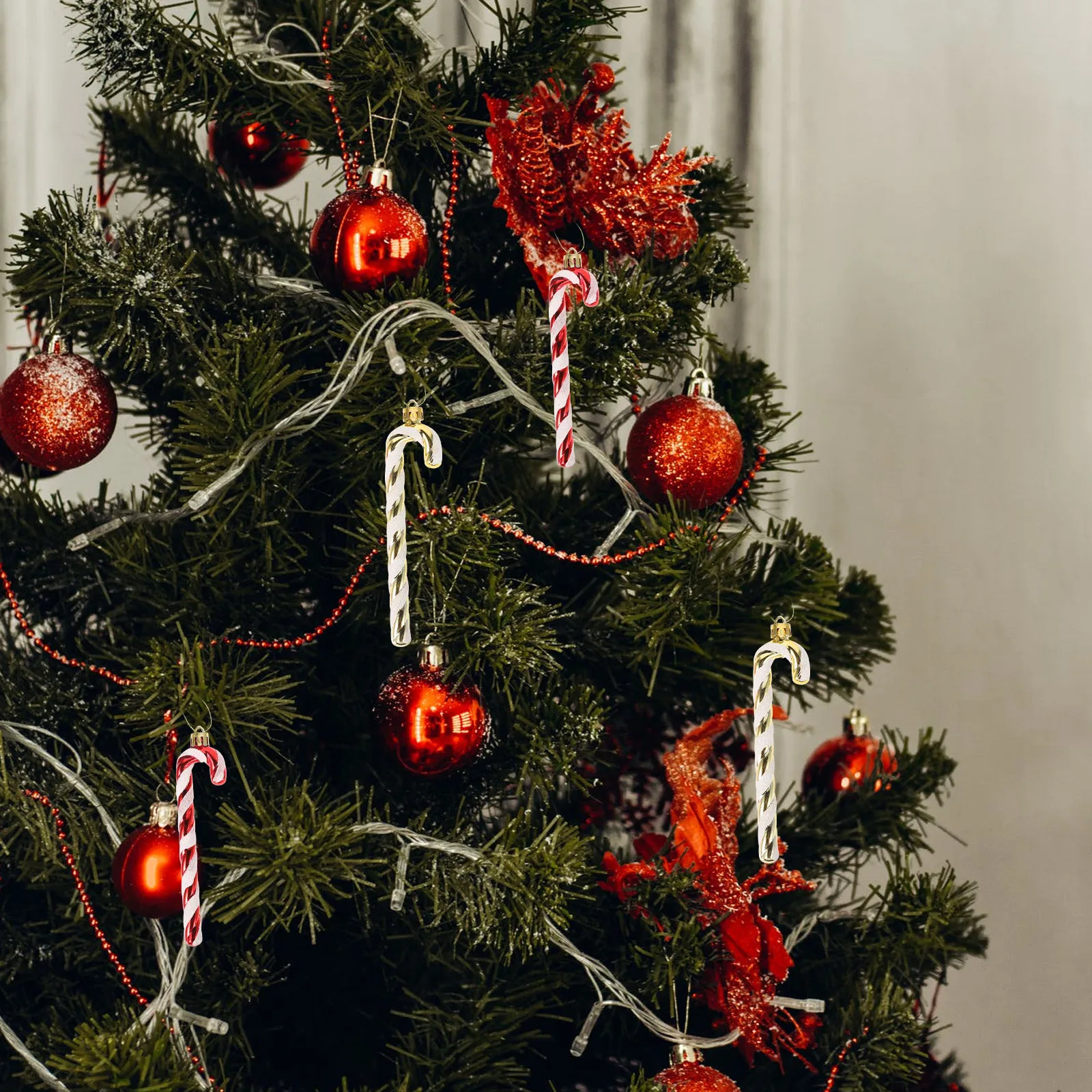 

18 Pcs Christmas Tree Decorations Crutch Hanging Pendant Ornaments Holiday Party