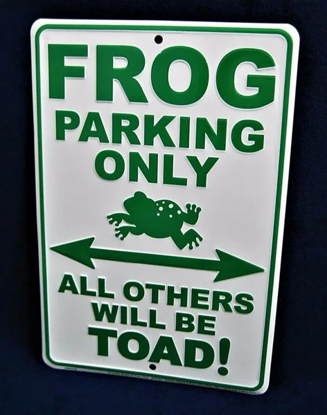 

FROG PARKING ONLY Embossed Metal Sign - Man Cave Garage Bar Pub Decor 1