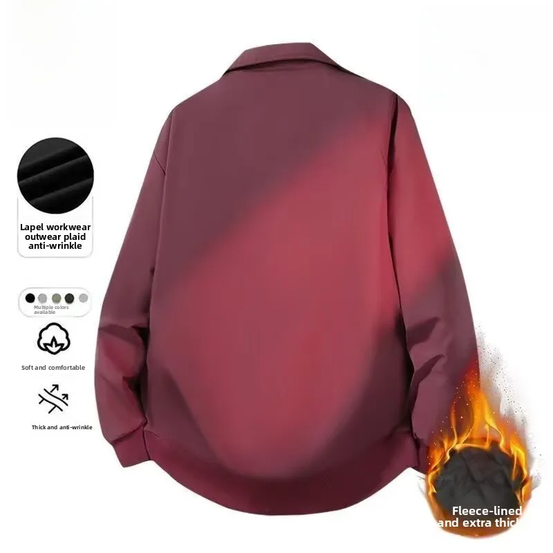 

Red Workwear Jaet Men's Faionable Design oulder Pads Pilot Baseball Sle Casual Long Sve Coat for Spring Autumn