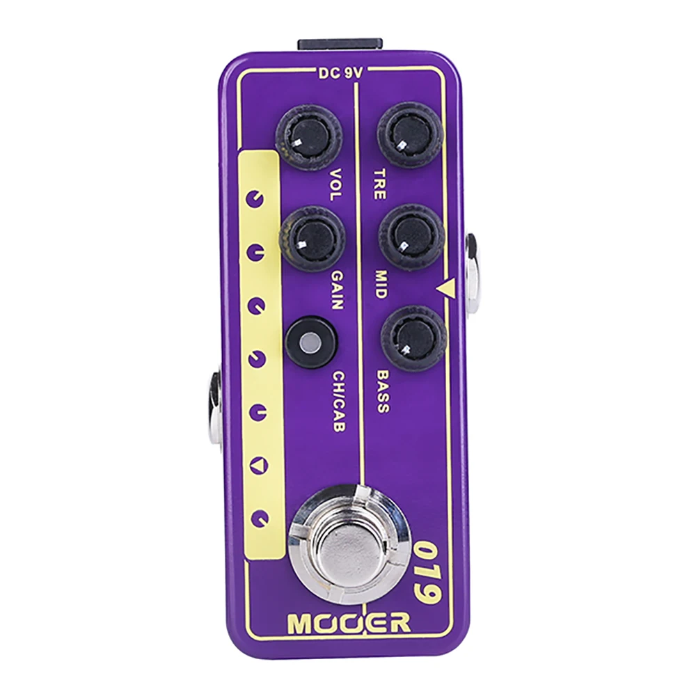 MOOER 019 UK Gold PLX Guitar Digital Preamp Effect Pedal Micro Preamp 70's Classic Rock Guitar Effect Pedal Cabinet Simulation