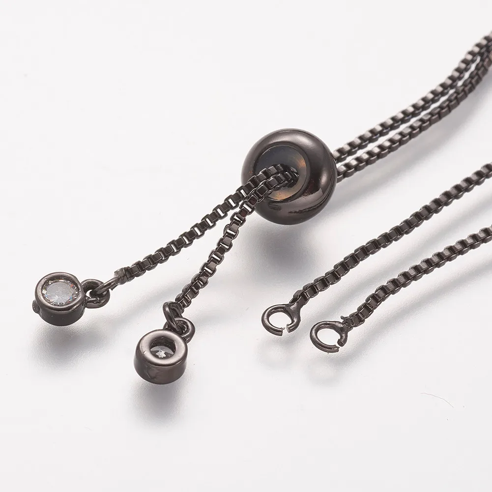20pcs Brass Chain Bracelet Making  Adjustable Slider Chains For DIY Bracelet Jewelry Accessories 115~120mm