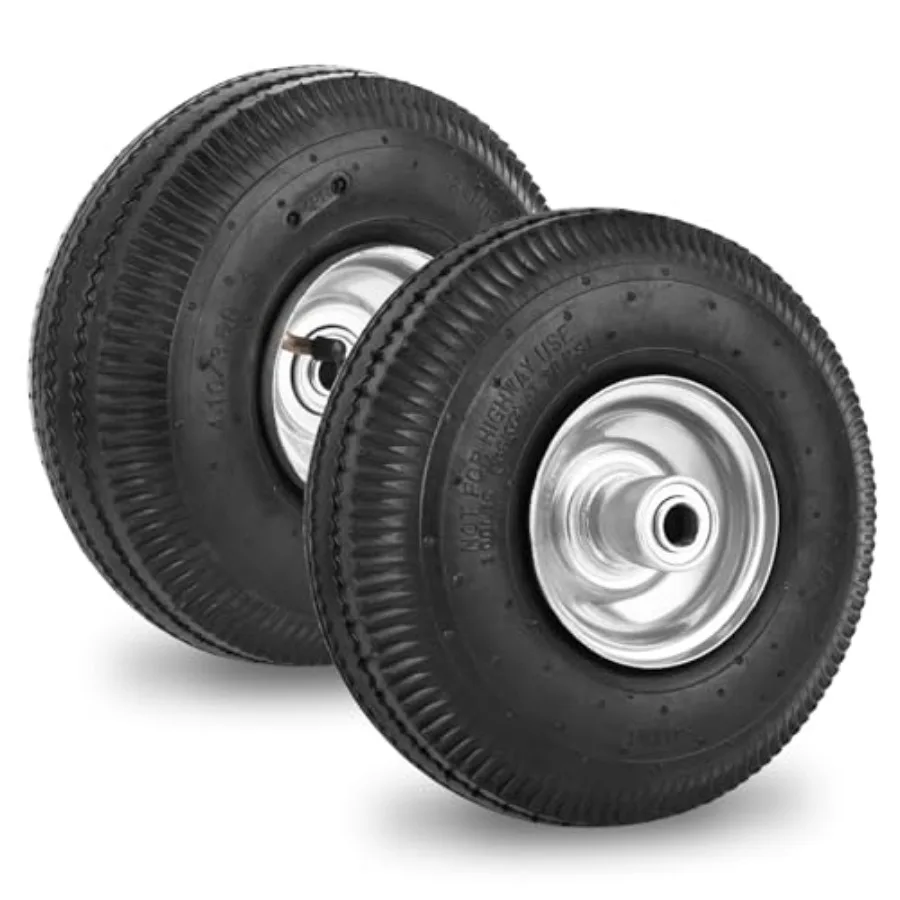 

10 Inch Pneumatic Wheel 4.10 3.504 Tire 10 Pneumatic Wheels with 5 8 Bearings 2.2 Offset Hub for Garden Cart Hand Truck Lawn Ca
