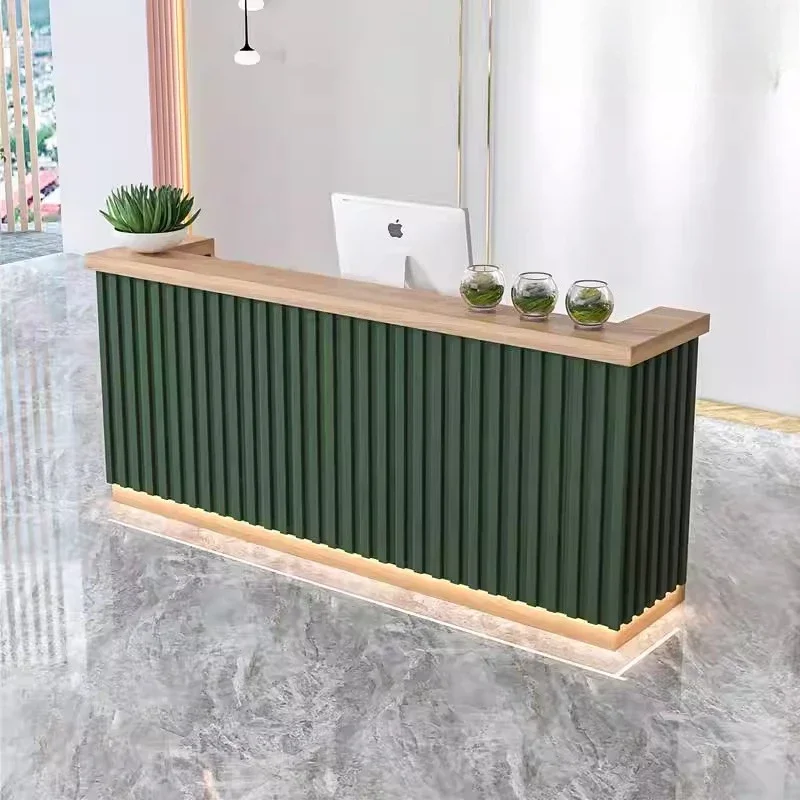 Modern Counter Reception Desk Counterdesk Wooden Speech Reception Desk Boss Cosmetics Smart Bancone Per Negozio Modern Furniture
