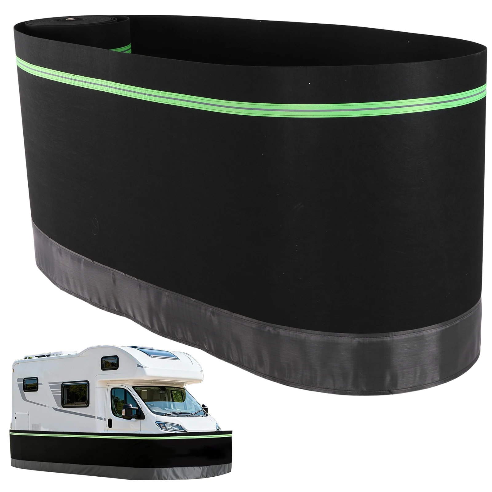 

RV Skirting Easy Installation Travel Trailer Skirt Panel Waterproof 39.37ft Heightx85.3ft Length for Garden Outdoor Yard