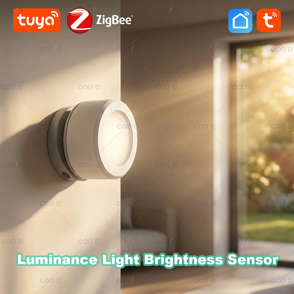Tuya Zigbee Smart Lichtsensor Beleuchtungsstärke-Monitor Helligkeitserkennung Heimbeleuchtung Vorhang-Automatisierung für Smart Life App