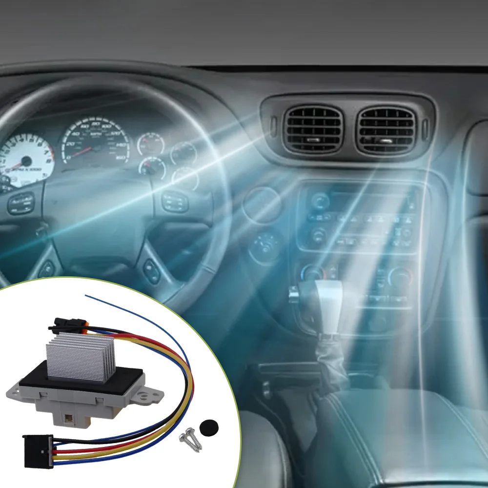 

5-контактный резистор управления двигателем вентилятора HVAC с жгутом проводов для Chevy Trailblazer Silverado GMC Sierra Yukon 15-81773, 89018778