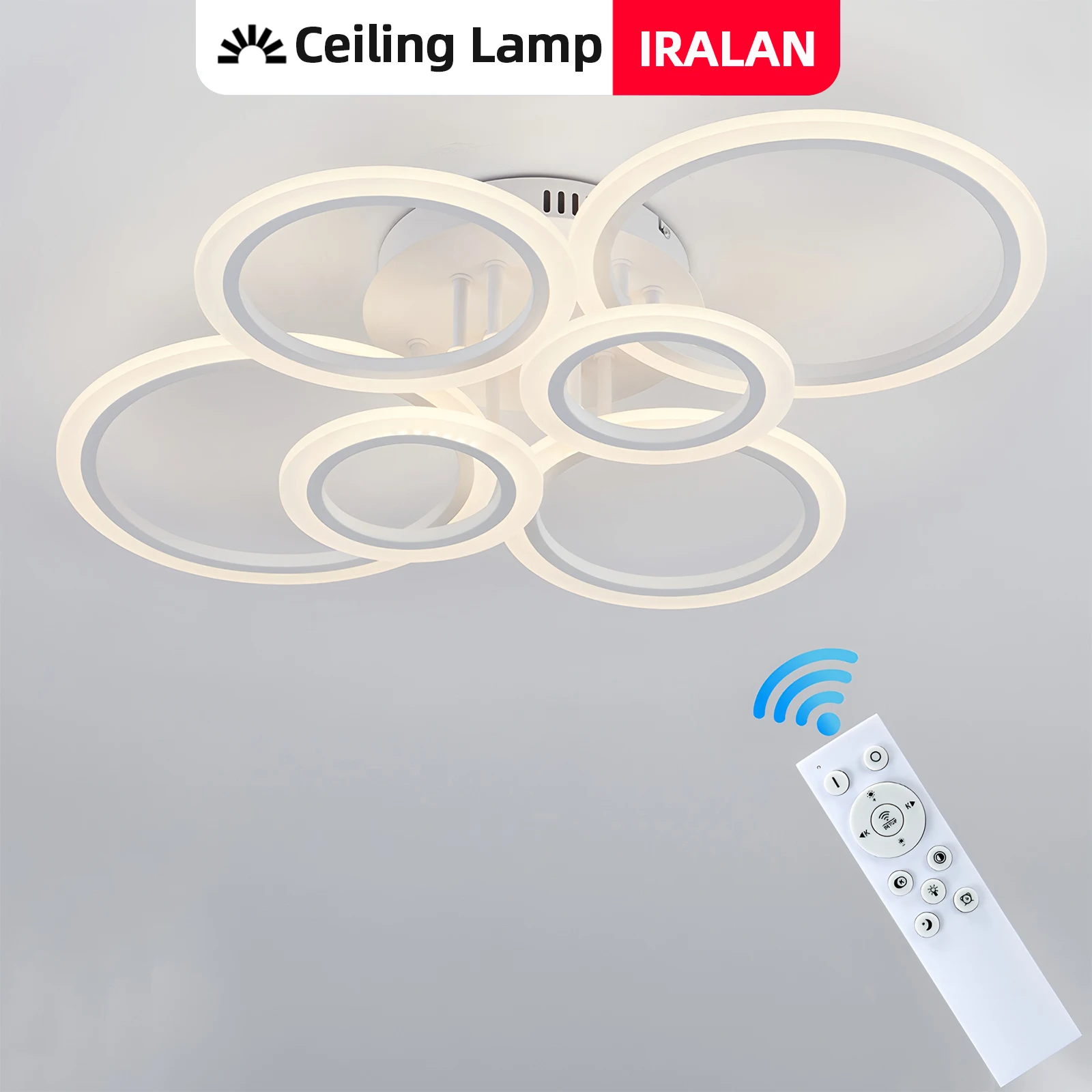 Luces de araña Led regulables con anillos de Control remoto, diseño para sala de estar, dormitorio, techo, accesorios de araña modernos