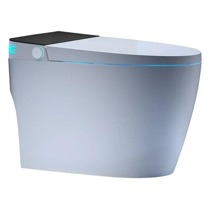 High-End Automatic Electric Ceramic Toilet Smart Round Bowl with S-Trap Drainage Remote Control Function Floor Mounted Bathroom
