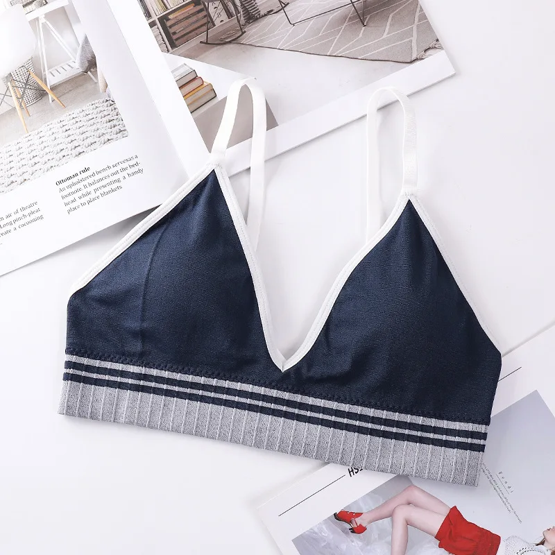 New Striped Women Bra Bralette Lingerie push up bra Cotton flexible Bra For Women Fashion Ins bras Lady Tops Underwear Bralette