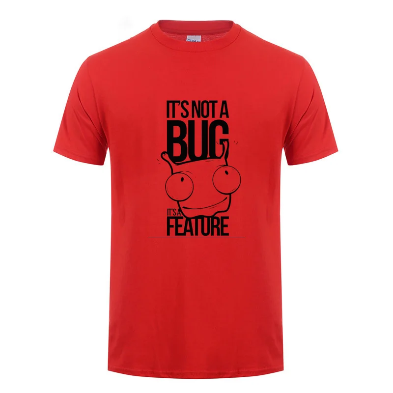 It\'s Not A Bug It\'s A Feature Printed T Shirt Funny Birthday Gift For Men Dad Father Husband Boyfriend Programmer Cotton T-Shirt