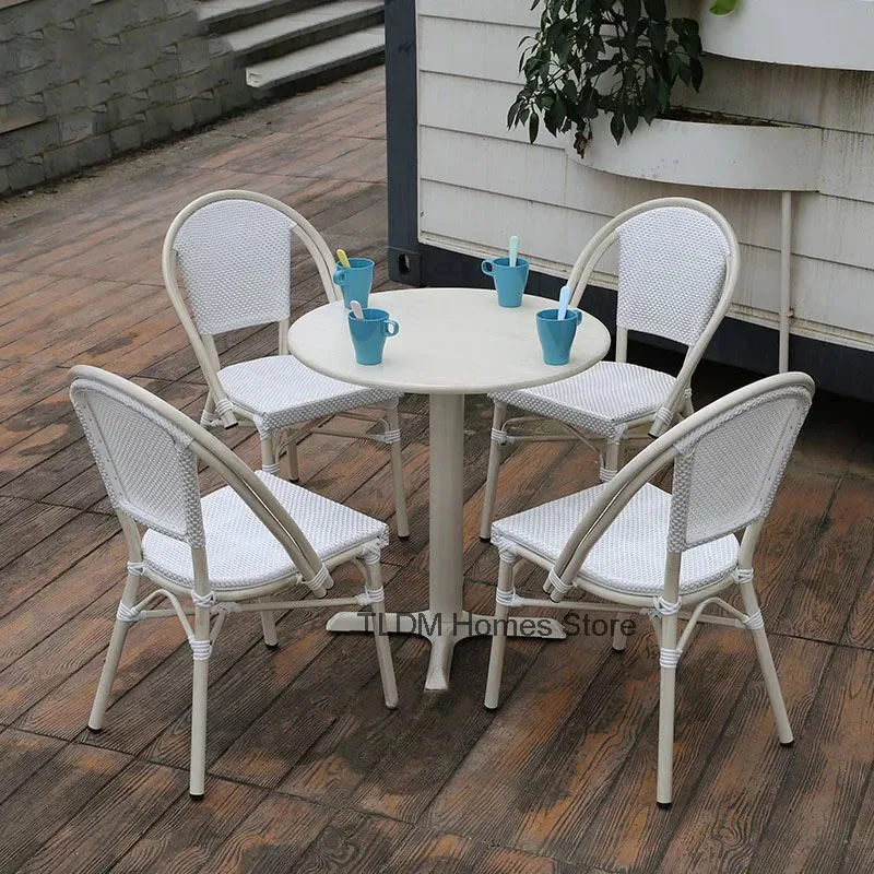 Ensemble de chaises de salle à manger en rotin, tables basses d'extérieur, meubles de plage, fauteuil