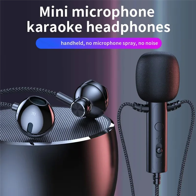 B04B-3.5Mm In-Ear Lavalier Microphone With Earphone Mini Clip Mic For Karaoke Live Broadcast Online Class Gaming