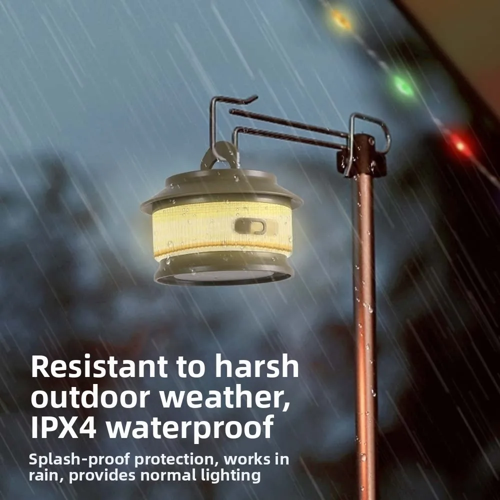 Hanging Light String Storage Camping Lamp Recyclable Light String Waterproof Camping Lantern Dimmable Plastic Retro Tent Lamp