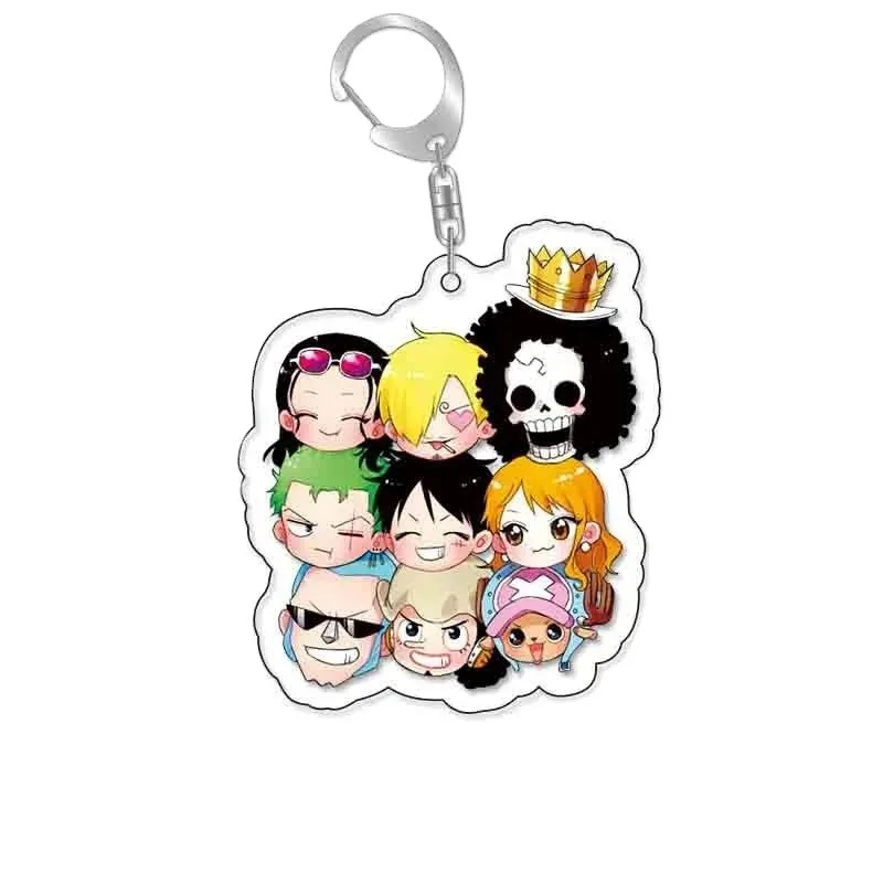 One Piece Cartoon Keychain Cap Luffy Anime Action Figure Zoro Sanji Home Car Key Decorate Children Birthday Gifts Christmas Gift