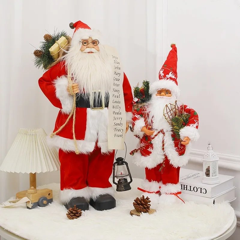 

60cm Big Santa Claus Dolls Xmas Pendants 2023 Merry Christmas Tree Decor for Home Naviidad Presents Noel Gifts Natal 30/45cm