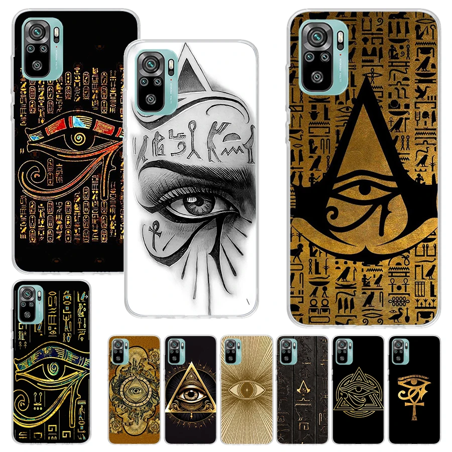 Sacred Eye of Horus Egypt Fresco Phone Case For Xiaomi Redmi Note 13 12S 12 10 10S 11 11S 11E Pro Plus 11T 9 9S 9T 8 8T 7 Soft S