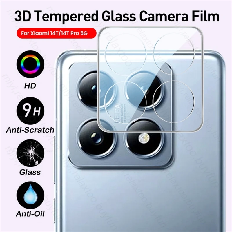 3D Curved Camera Protector for Xiaomi 14T Pro 5G Case HD Clear Tempered Glass Lens Cover Xiomi Xaomi Xiami Mi14T Mi 14 T T14 Pro