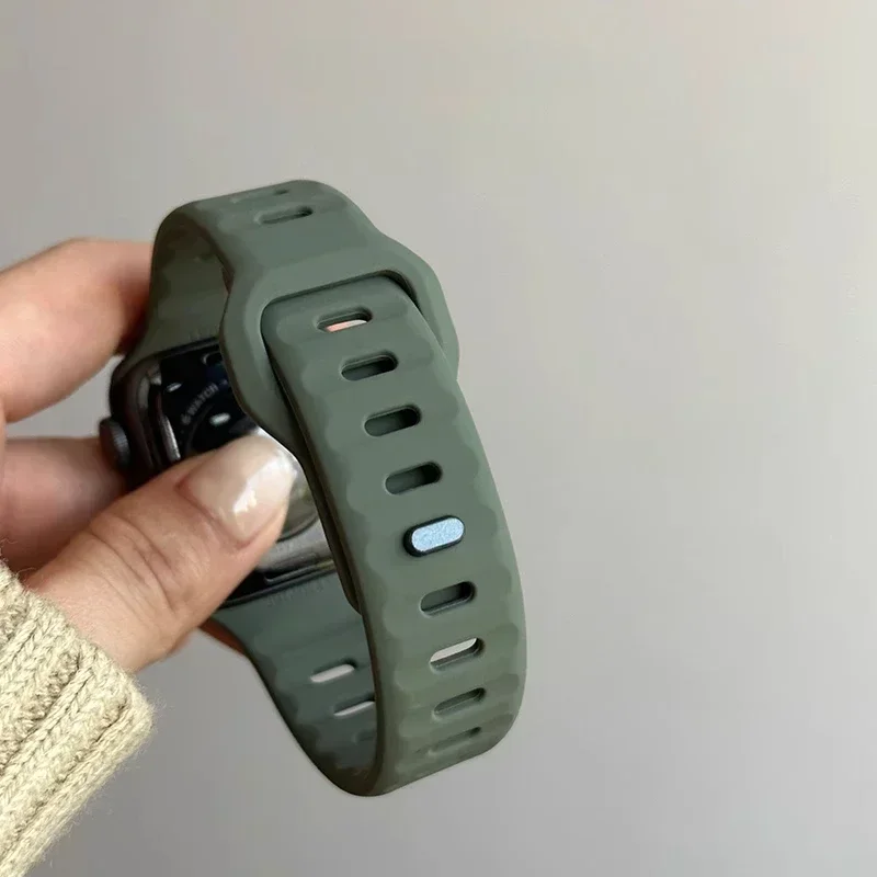 سيليكون الفرقة لساعة أبل سلسلة 10 46 مللي متر 42 مللي متر حزام 44 مللي متر 45 مللي متر 40 مللي متر 41 مللي متر الرياضة سوار iwatch 8 7 6 5 4 3 SE 9 الترا 2 49 مللي متر