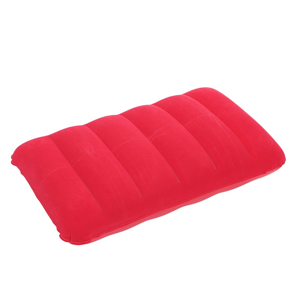 

2 pcs Inflatable Pillow PVC Flocking Travel Cushion for Office Nap Red Camping Portable Ergonomic Design