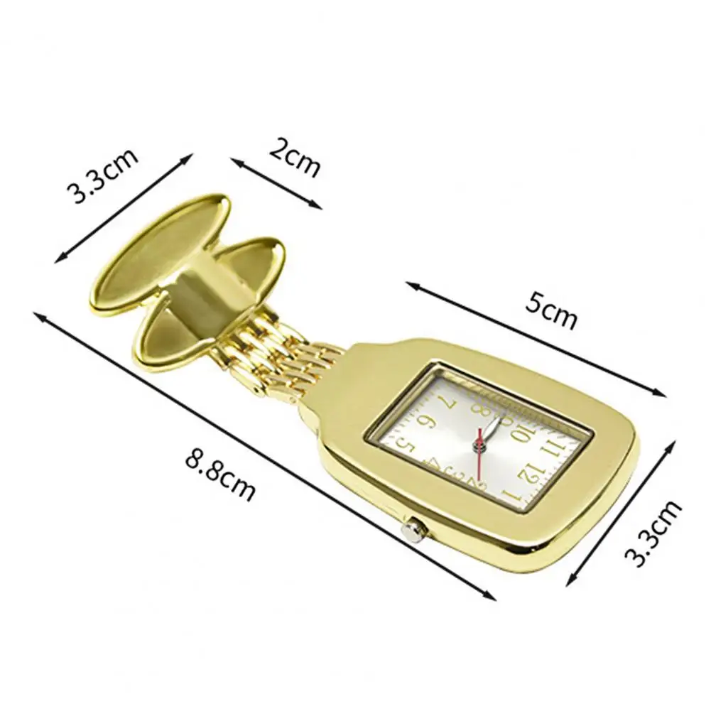 Orologio da infermiera Clip spilla orologio portatile vita impermeabile in metallo solido rettangolo appeso studente orologio da tasca medico